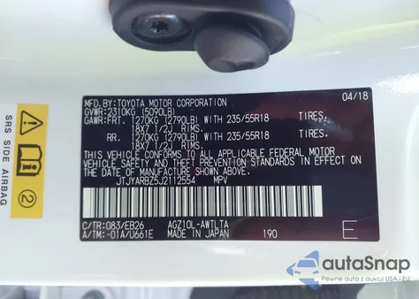 2018 Lexus Nx 300 F Sport from USA, damaged, VIN JTJYARBZ5J2112554